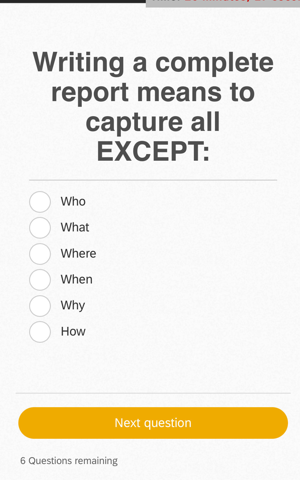 Writing a complete report means to capture | StudyX