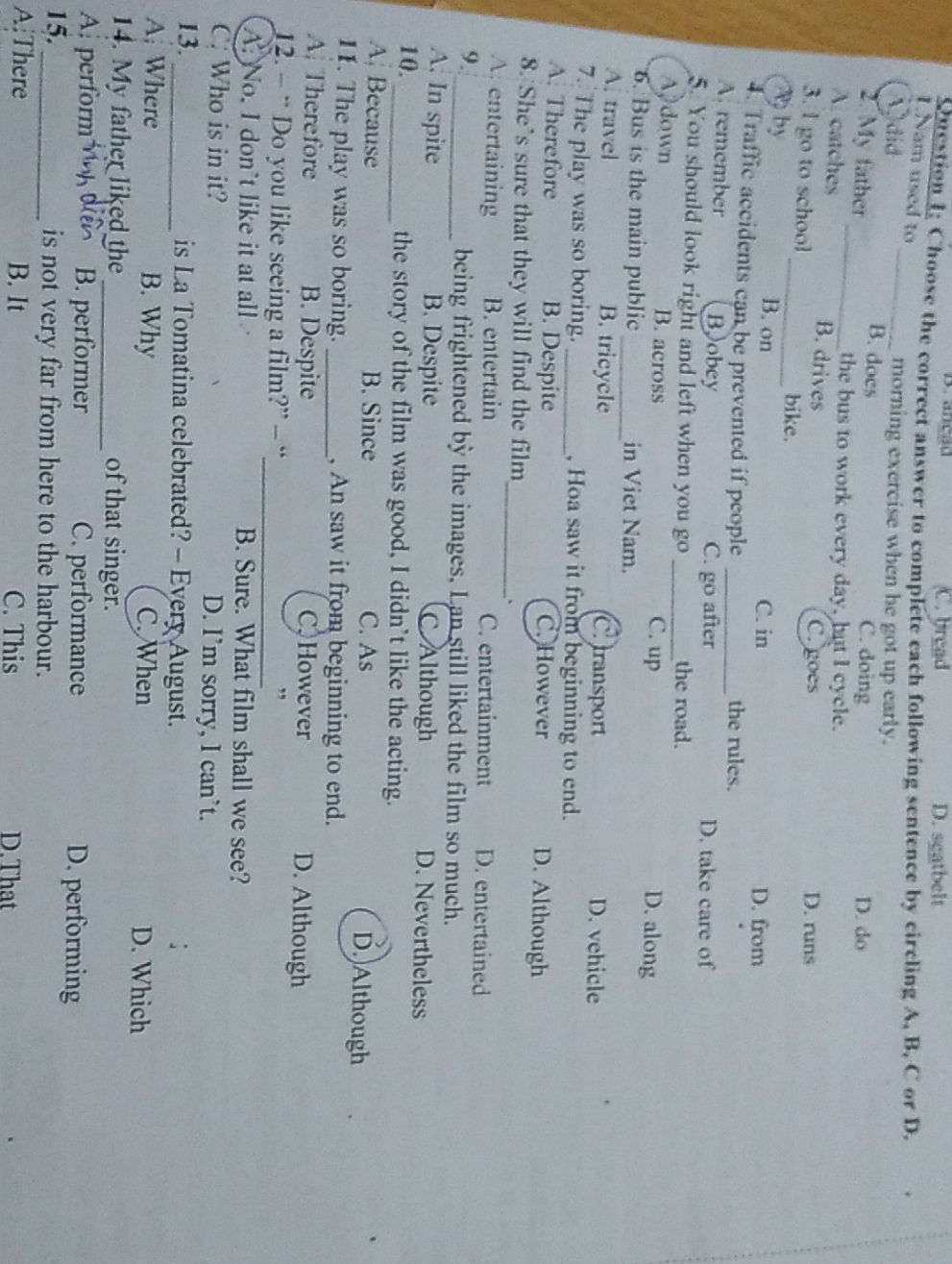 Question 1: Choose the correct answer to | StudyX