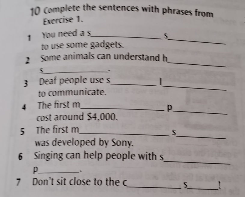 10 Complete the sentences with phrases from | StudyX