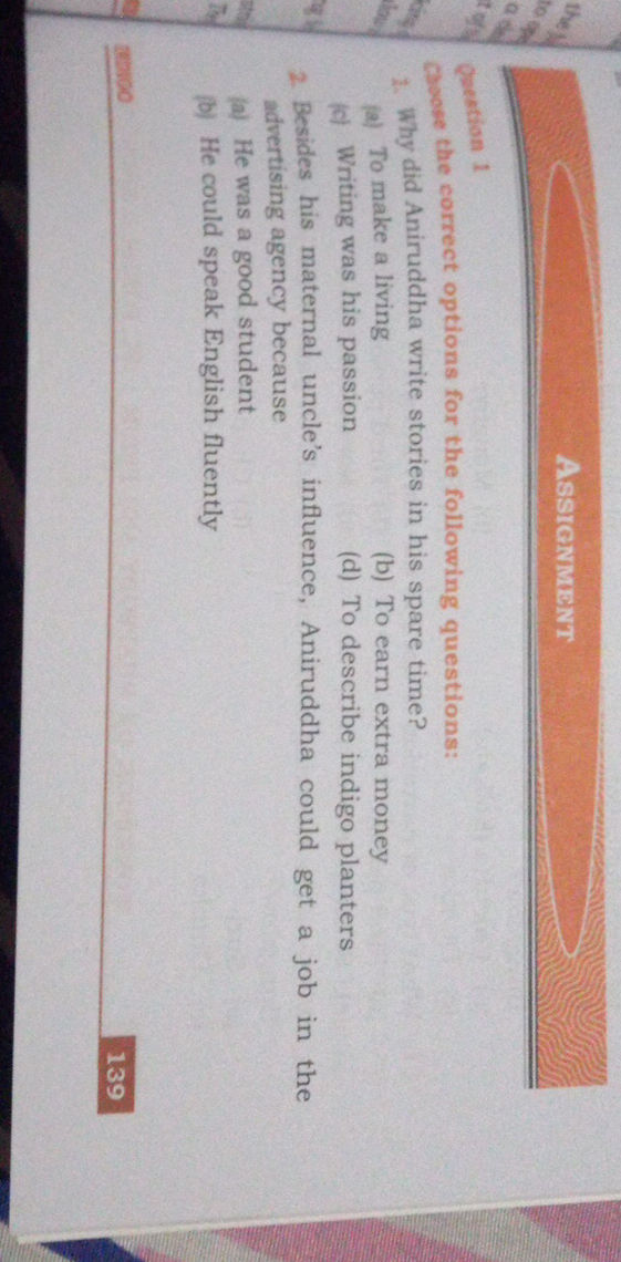 Question 1 Choose the correct options for | StudyX