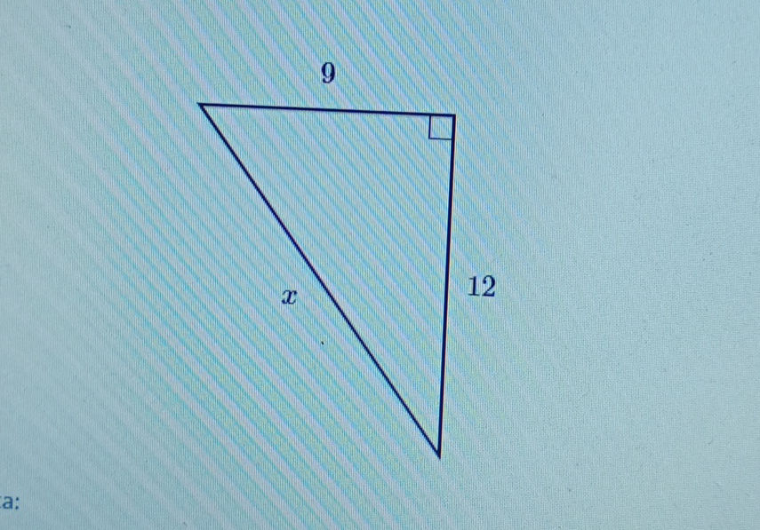 Right Triangle Labed A right triangle is shown with sides labeled | StudyX