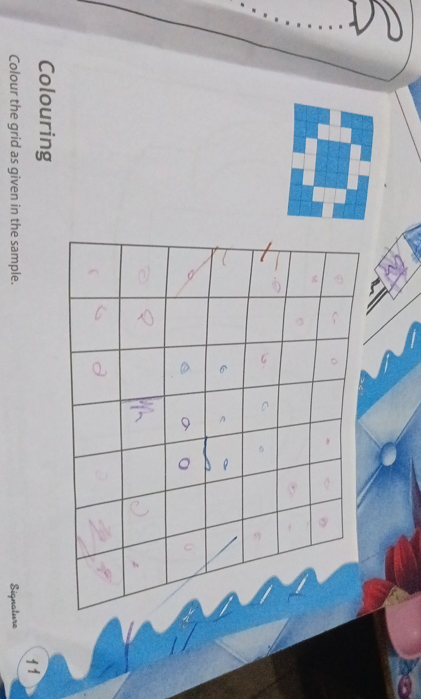 Colouring Colour the grid as given in the | StudyX