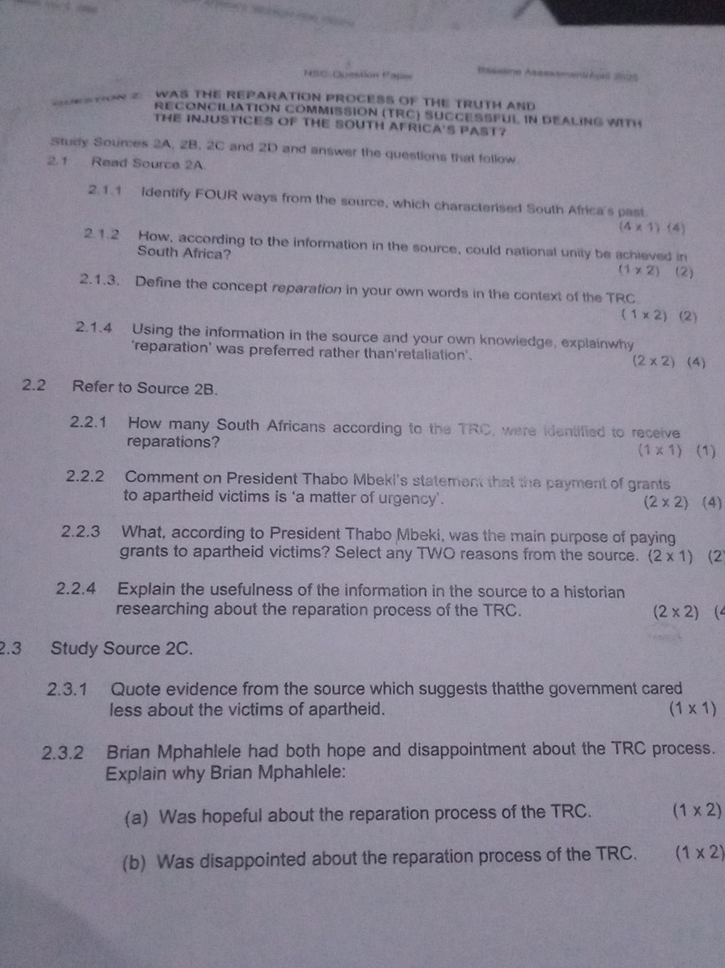 WAS THE REPARATION PROCESS OF THE TRUTH AND | StudyX