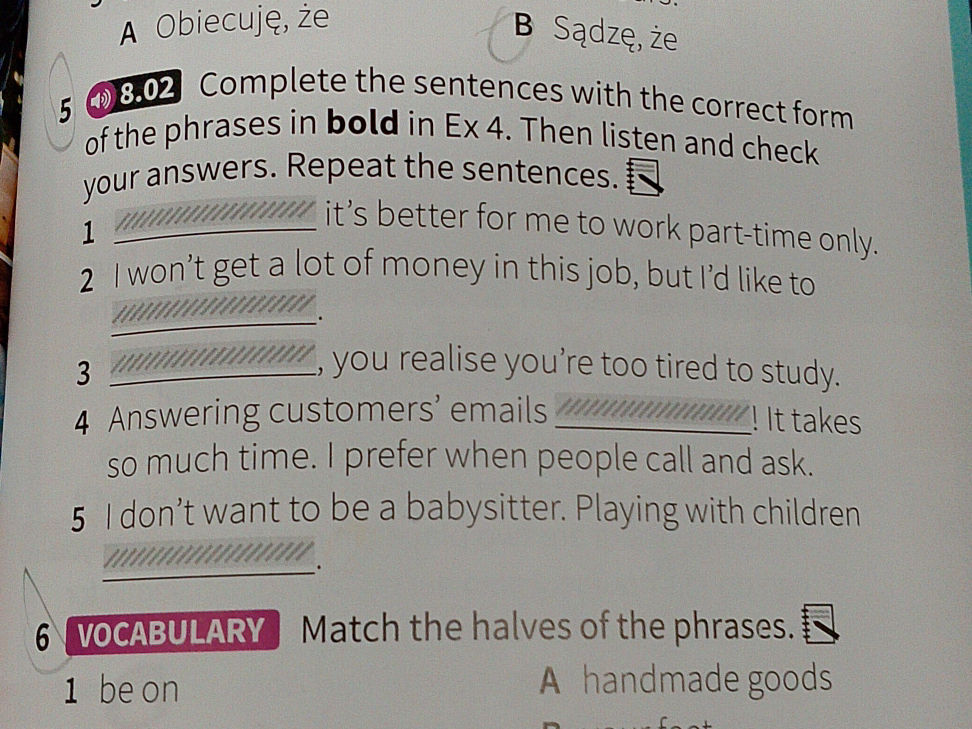 8.02 Complete the sentences with the correct | StudyX
