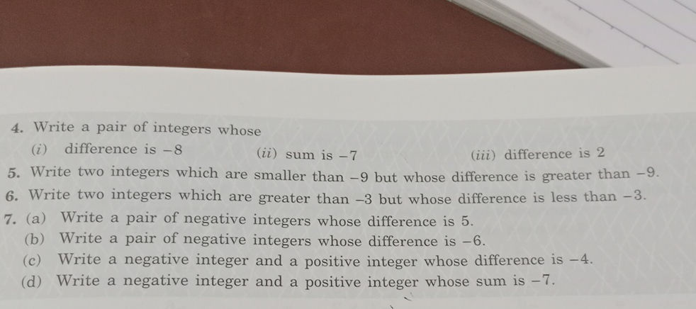 4. Write a pair of integers whose (i) | StudyX