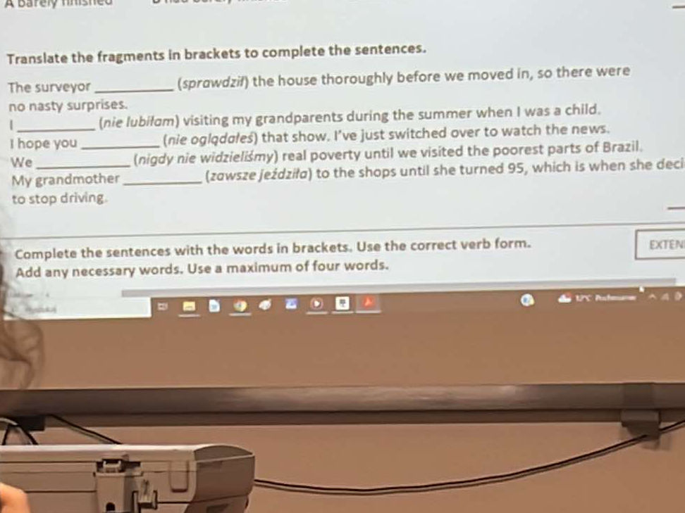 Translate the fragments in brackets to | StudyX