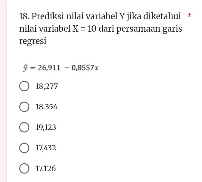 18. Prediksi nilai variabel Y jika diketahui | StudyX