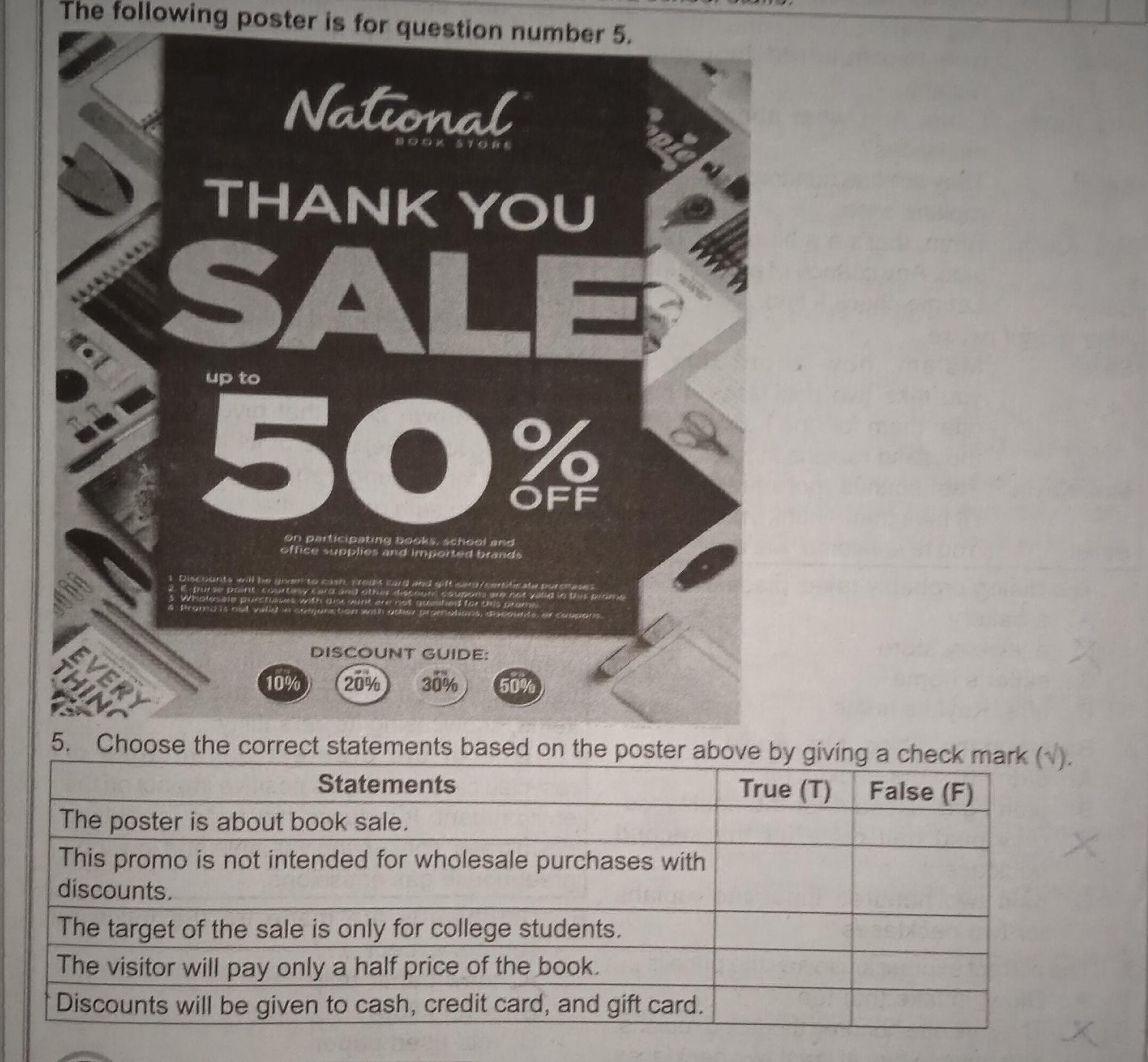 5. Choose the correct statements based on | StudyX