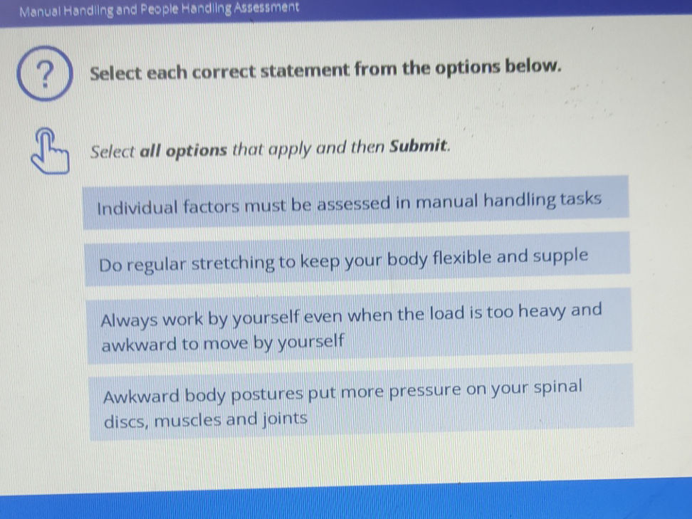 Select each correct statement from the | StudyX