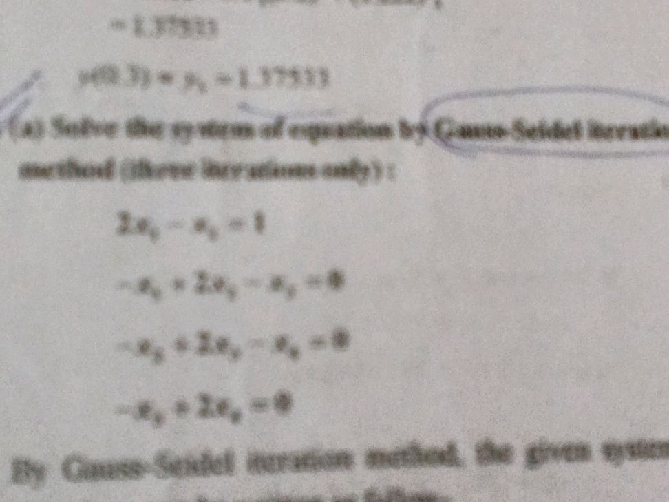 (a) Solve the system of equation by | StudyX