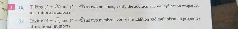 (a) Taking (2 + √3) and (2-√3) as two | StudyX