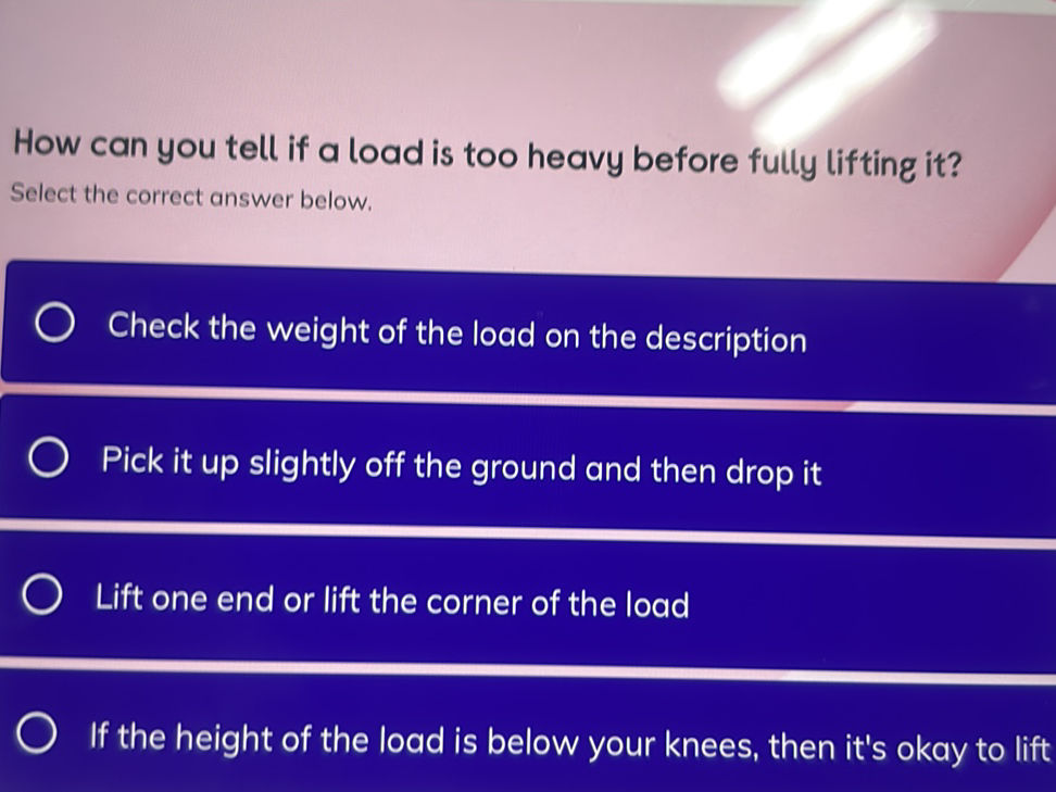 How can you tell if a load is too heavy | StudyX