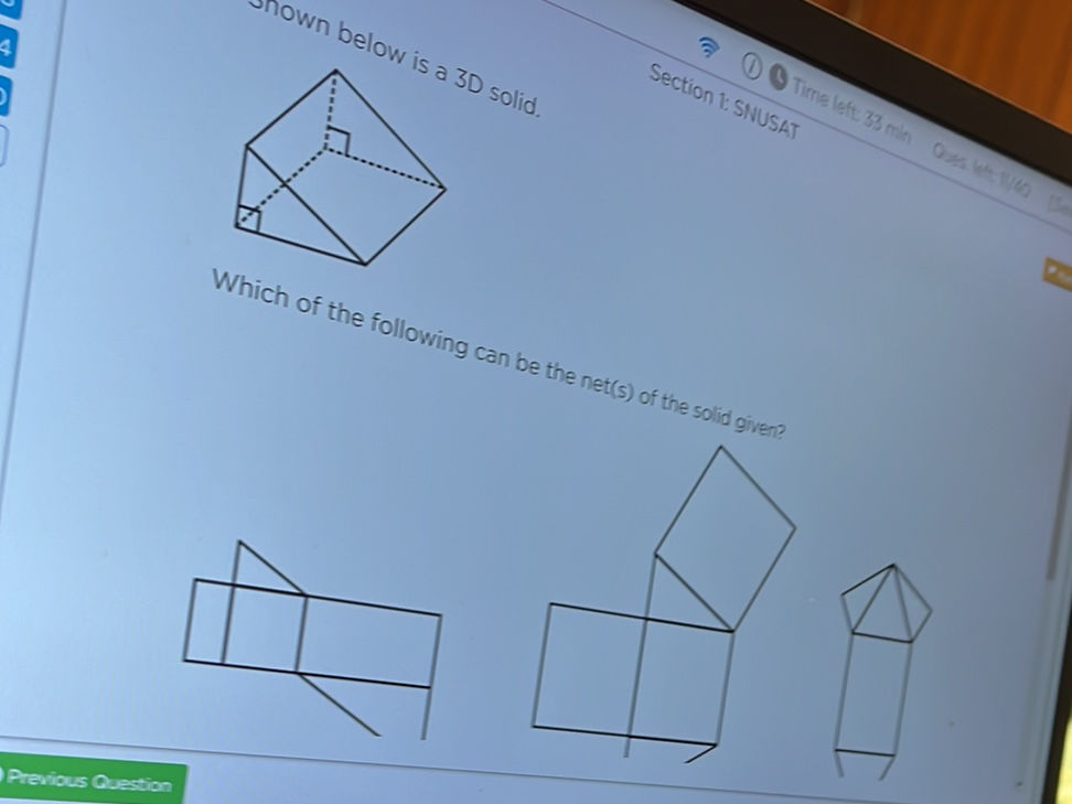 Shown below is a 3D solid. Which of the | StudyX