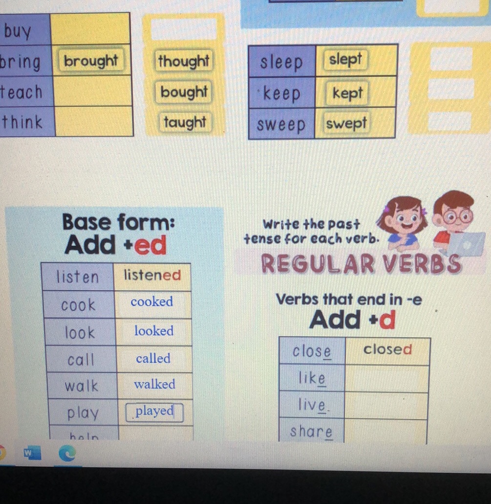 Write the past tense for each verb. REGULAR | StudyX