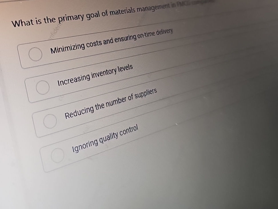 What is the primary goal of materials | StudyX