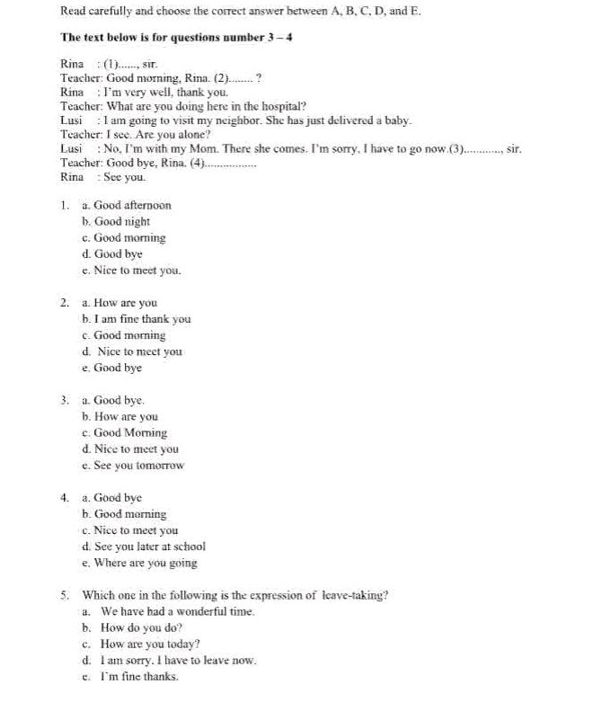 Read carefully and choose the correct answer