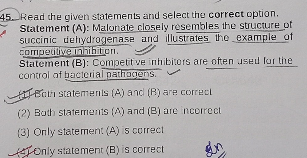 45. Read the given statements and select the | StudyX