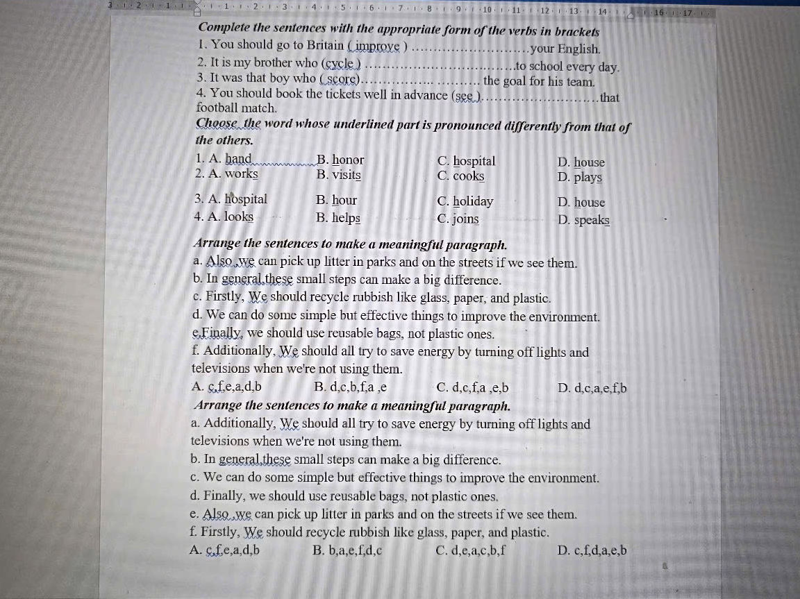 Complete the sentences with the appropriate | StudyX