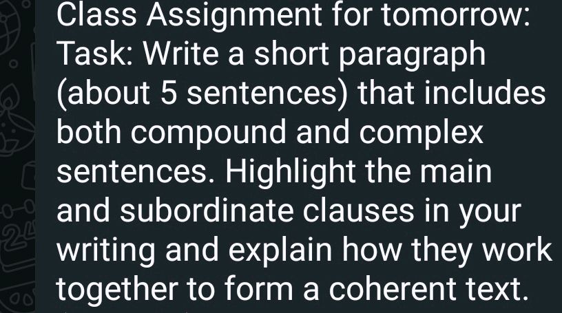 Paragraph After Task Class Assignment for tomorrow: Task: Write a | StudyX