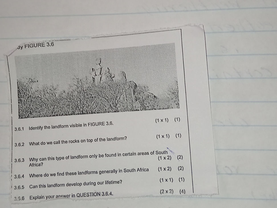 3.6.1 Identify the landform visible in | StudyX