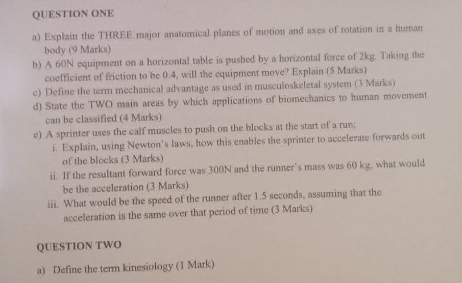 QUESTION ONE a) Explain the THREE major | StudyX