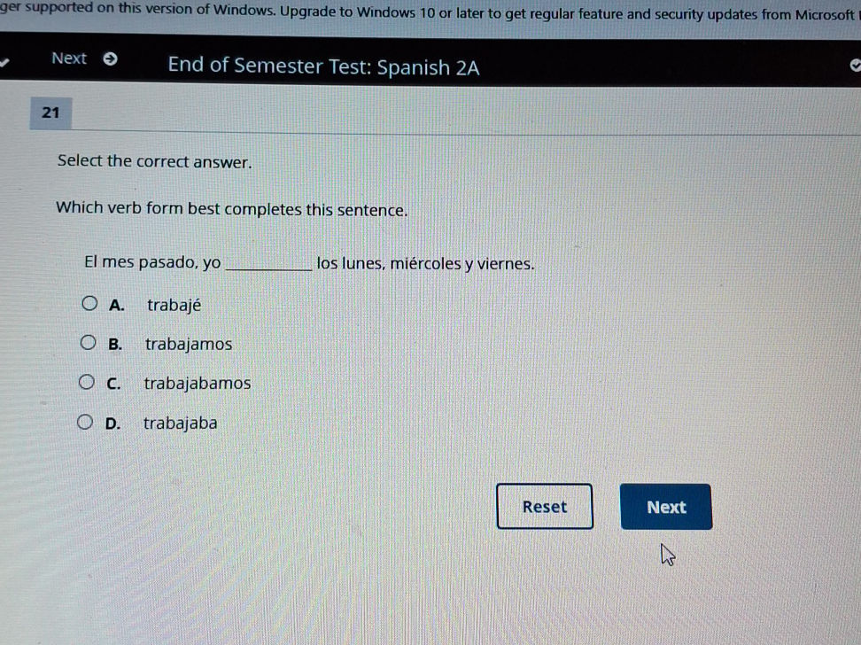 Select the correct answer. Which verb form | StudyX