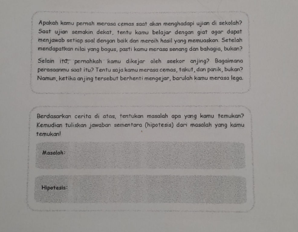 Apakah kamu pernah merasa cemas saat akan | StudyX