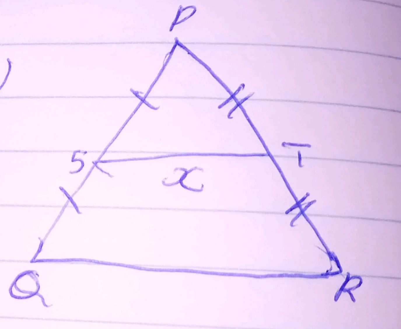 Parallel Marking Triangle The image shows a triangle with some | StudyX