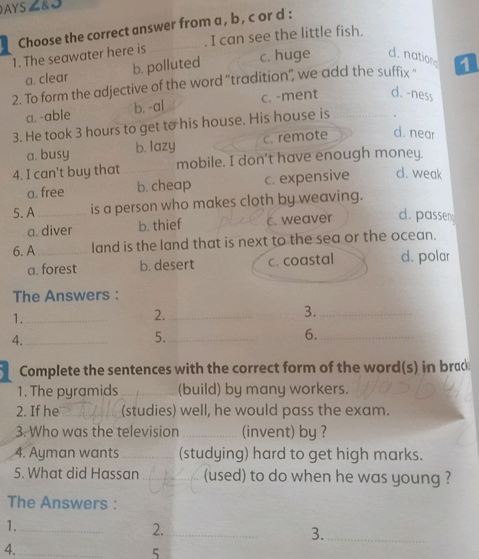 Choose the correct answer from a, b, c or d: | StudyX