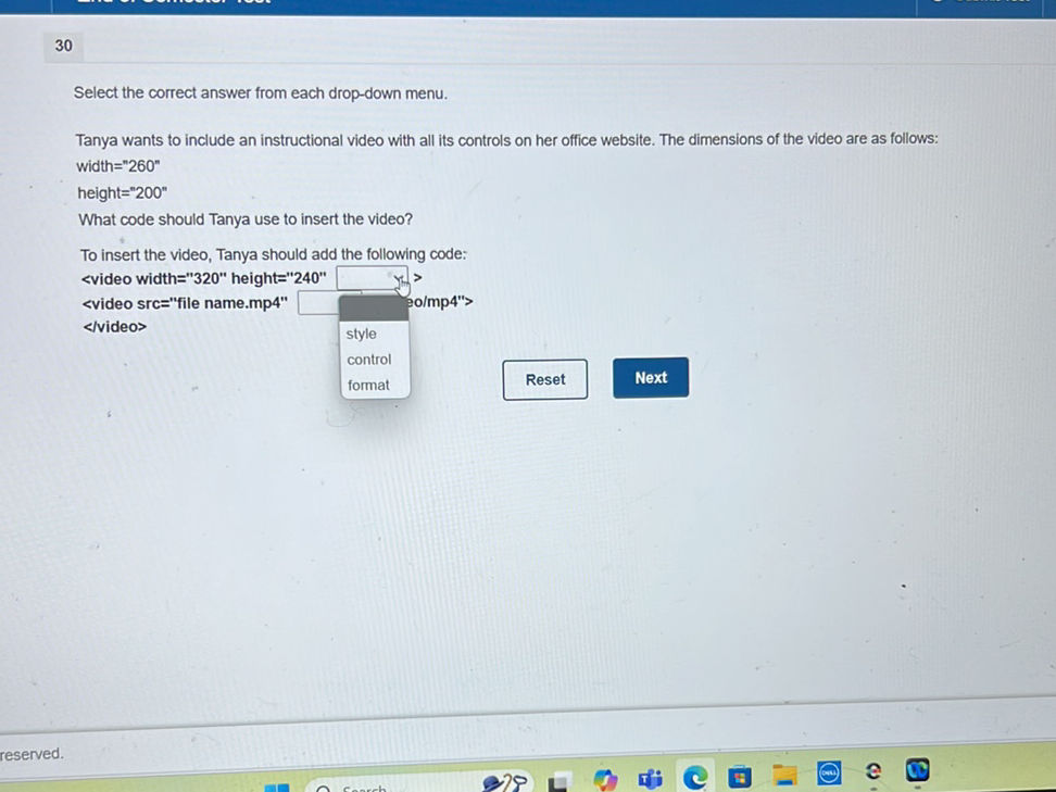 Select the correct answer from each | StudyX