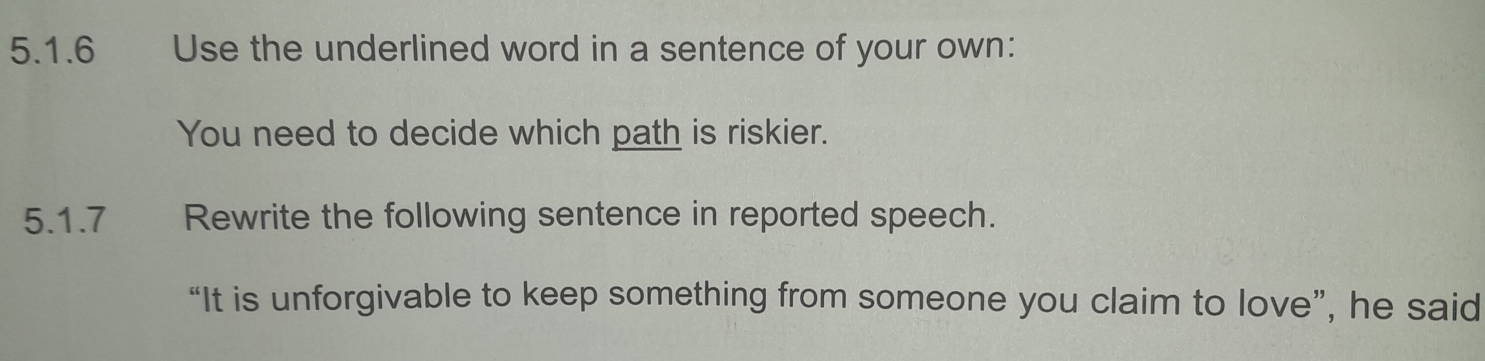5.1.6 Use the underlined word in a sentence | StudyX