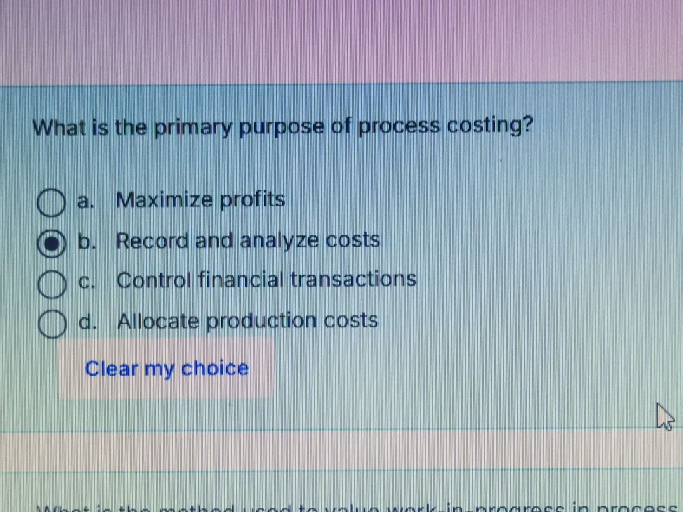 What is the primary purpose of process | StudyX