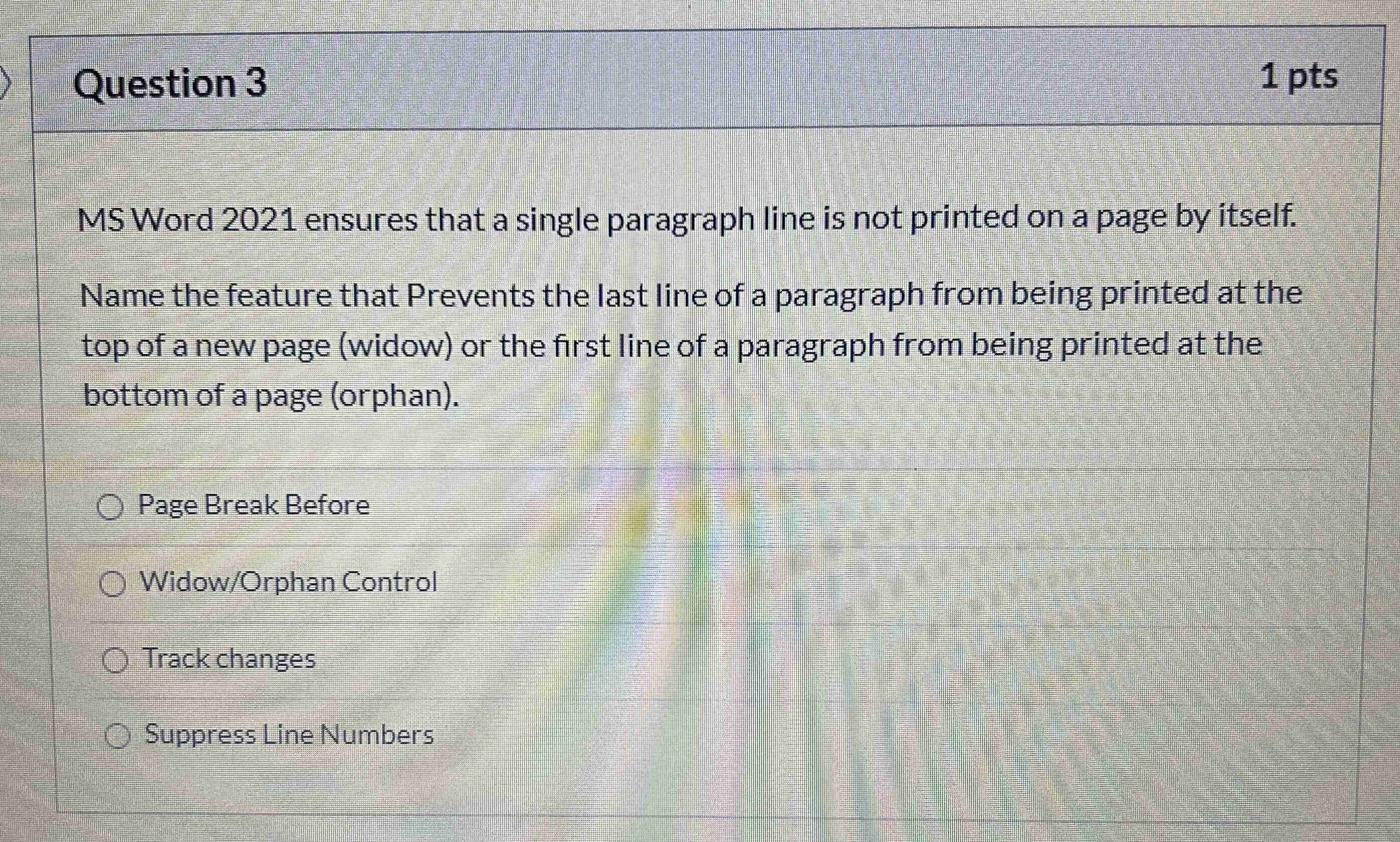 MS Word 2021 ensures that a single paragraph