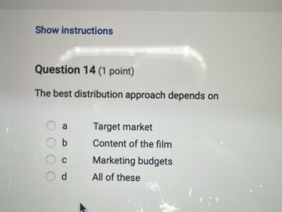 Question 14 (1 point) The best distribution | StudyX