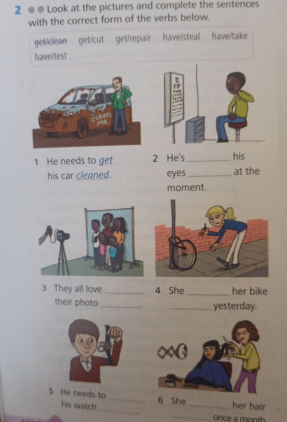 Look at the pictures and complete the | StudyX
