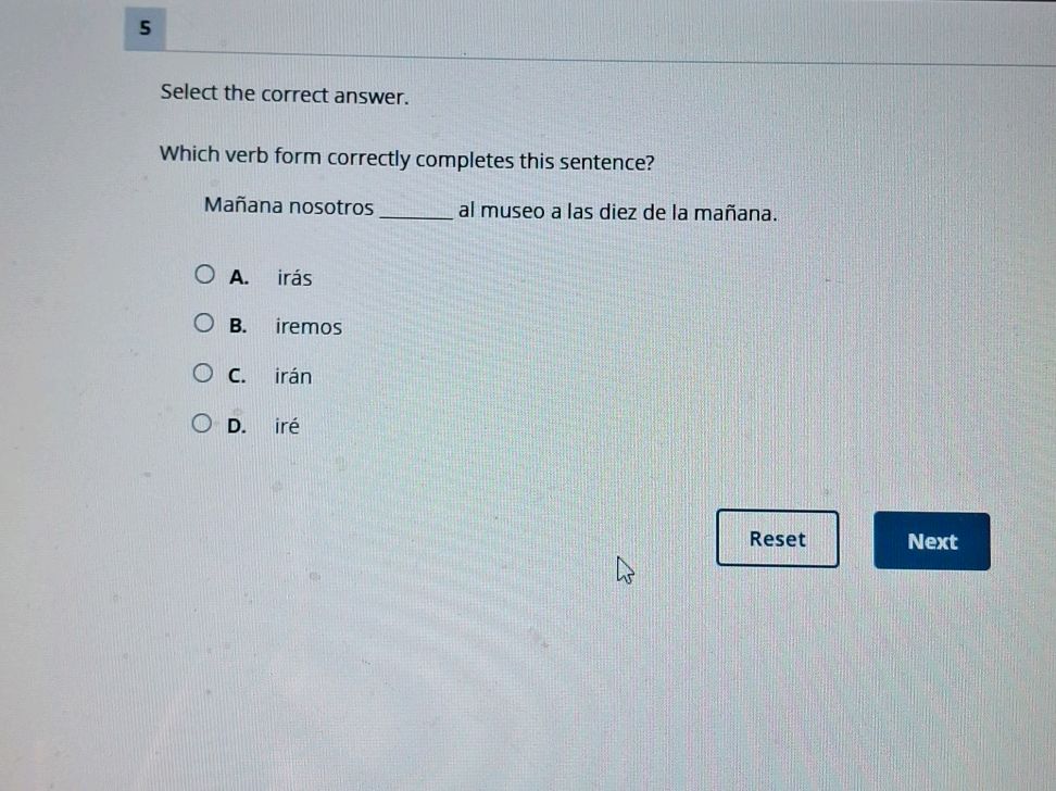 Select the correct answer. Which verb form | StudyX