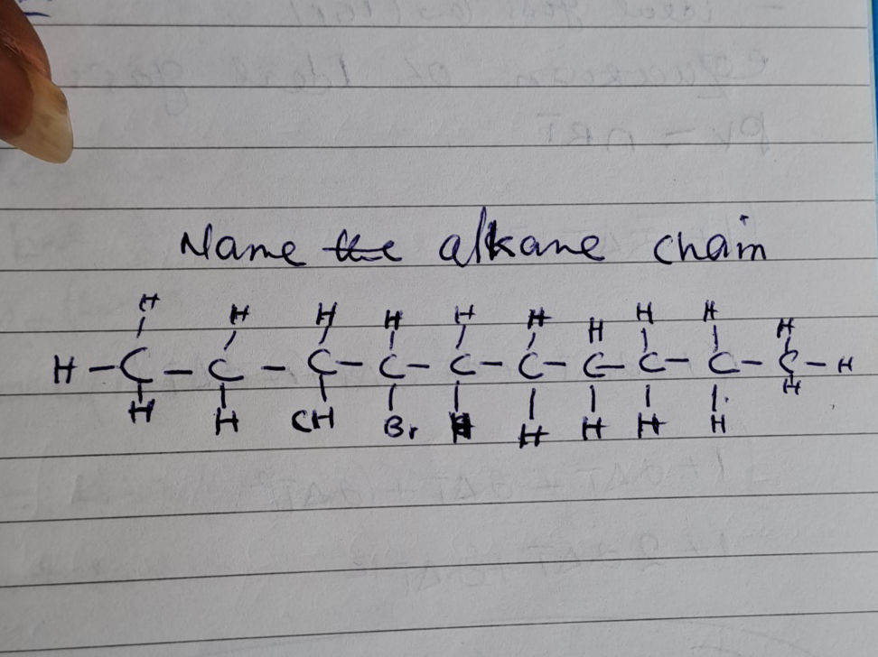 Name the alkane chain ``` H H H | StudyX