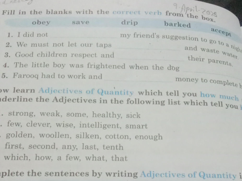 Fill in the blanks with the correct verb | StudyX