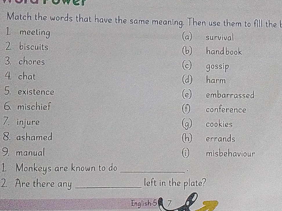 Match the words that have the same meaning. | StudyX