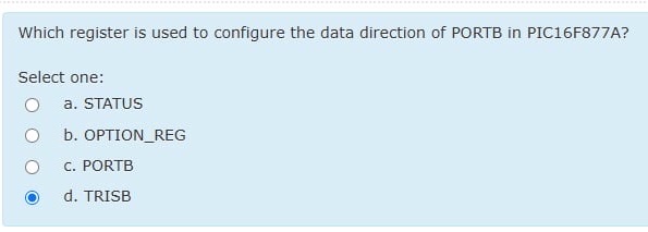 Which register is used to configure the data | StudyX
