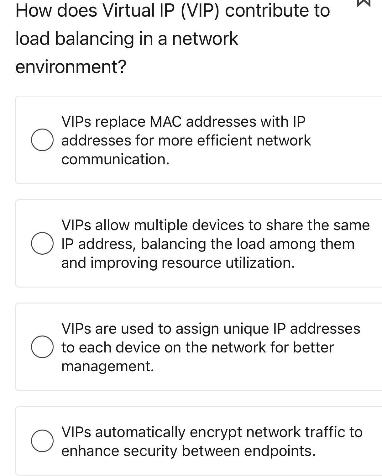 How does Virtual IP (VIP) contribute to load