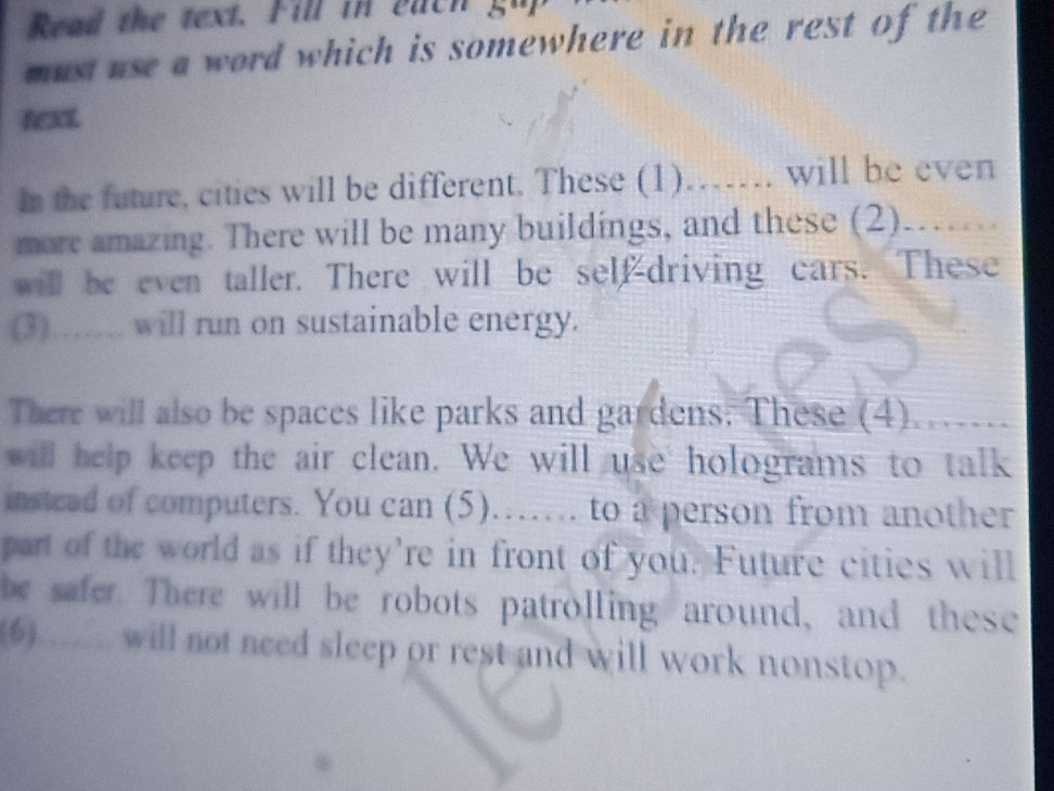 Read the text. Fill in each gap with a word | StudyX