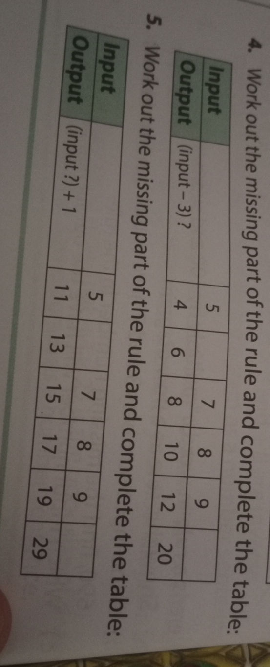 4. Work out the missing part of the rule and | StudyX