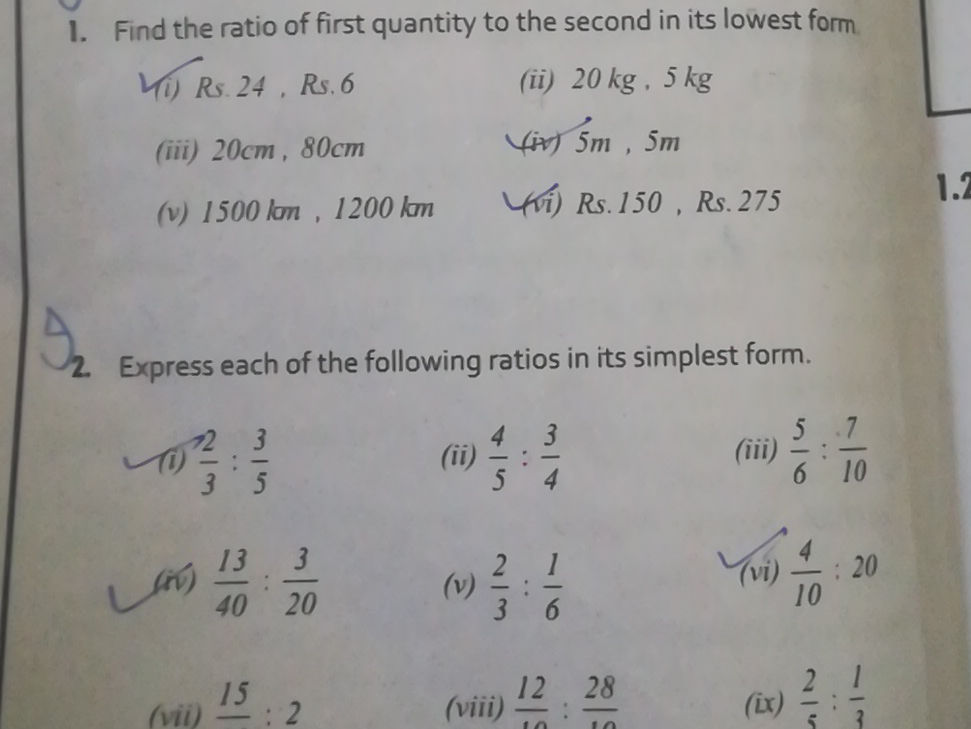 Finding The Ration Formulars 1. Find the ratio of first quantity to the | StudyX
