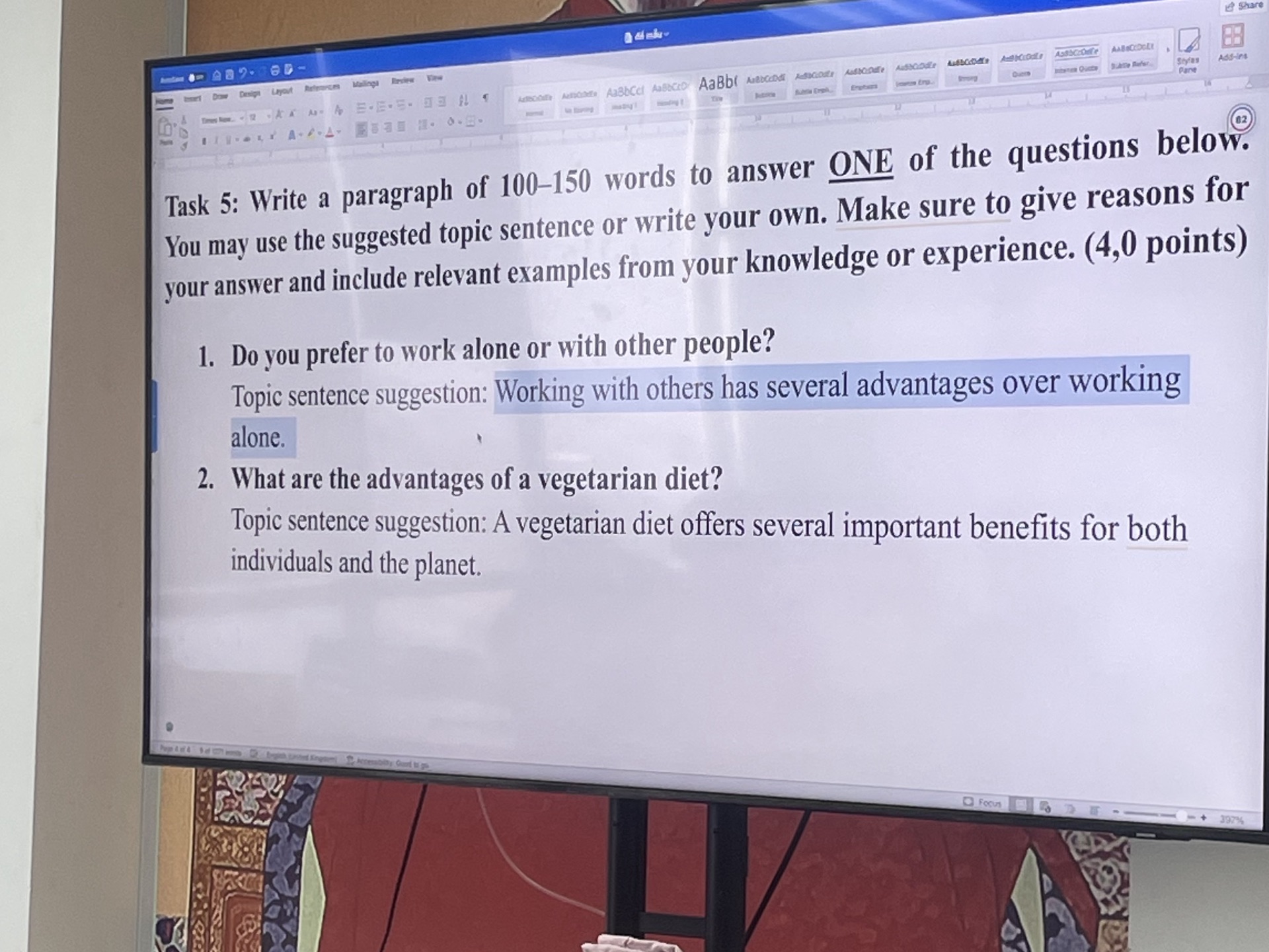 Task 5: Write a paragraph of 100-150 words | StudyX