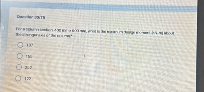 For a column section, 400 mm x 600 mm, what | StudyX