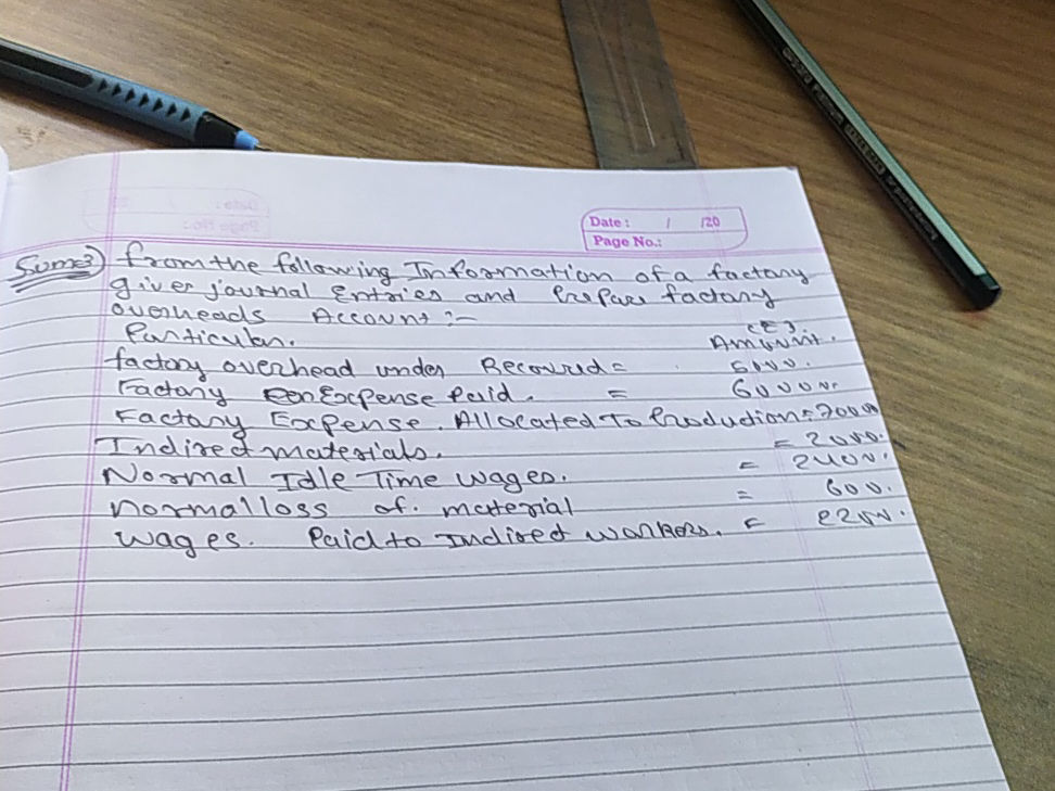 Journal Sum Sum 2) From the following information of a | StudyX