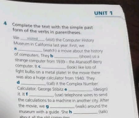 4 Complete the text with the simple past | StudyX