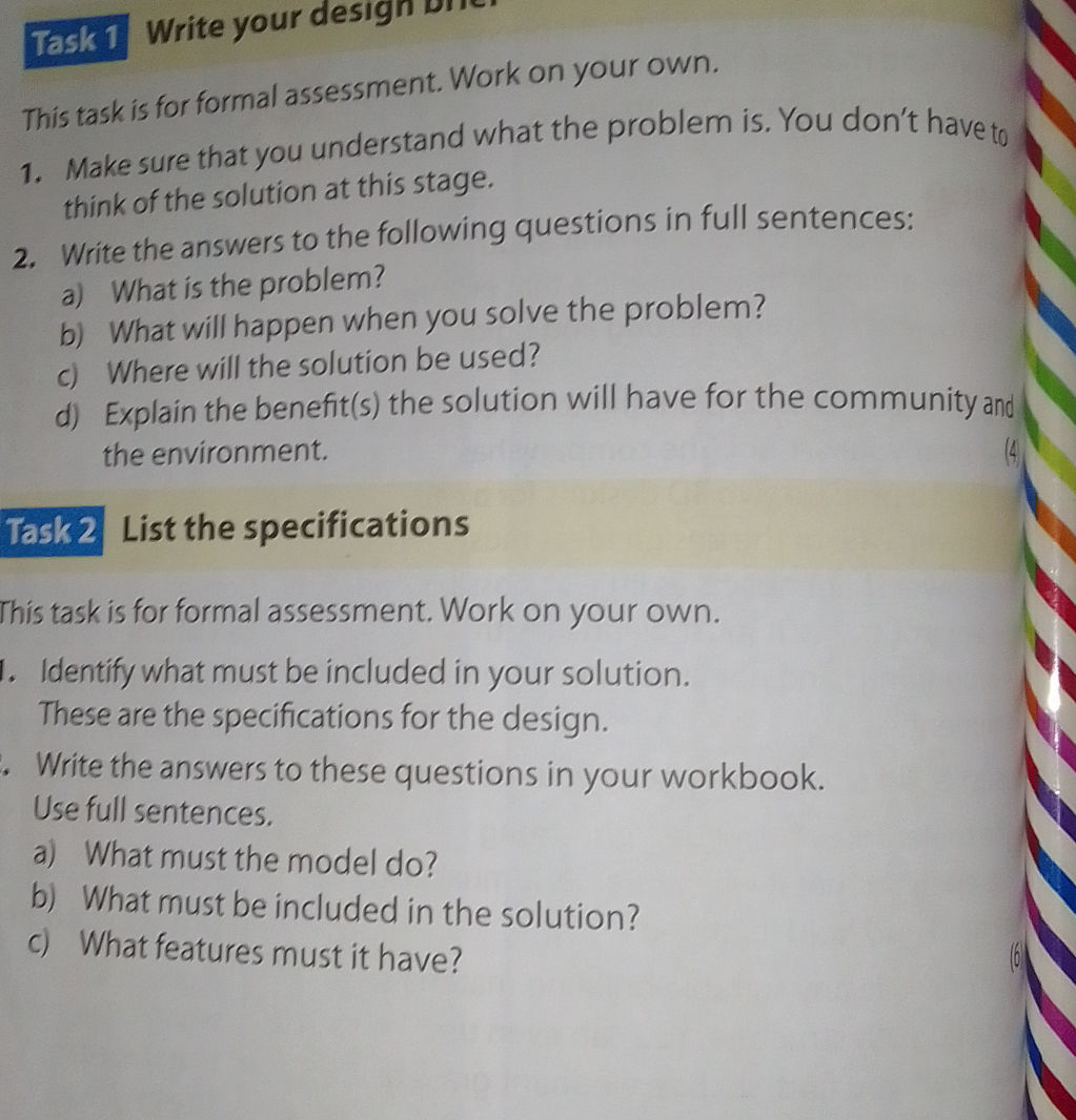 Task 1 Write your design This task is for | StudyX