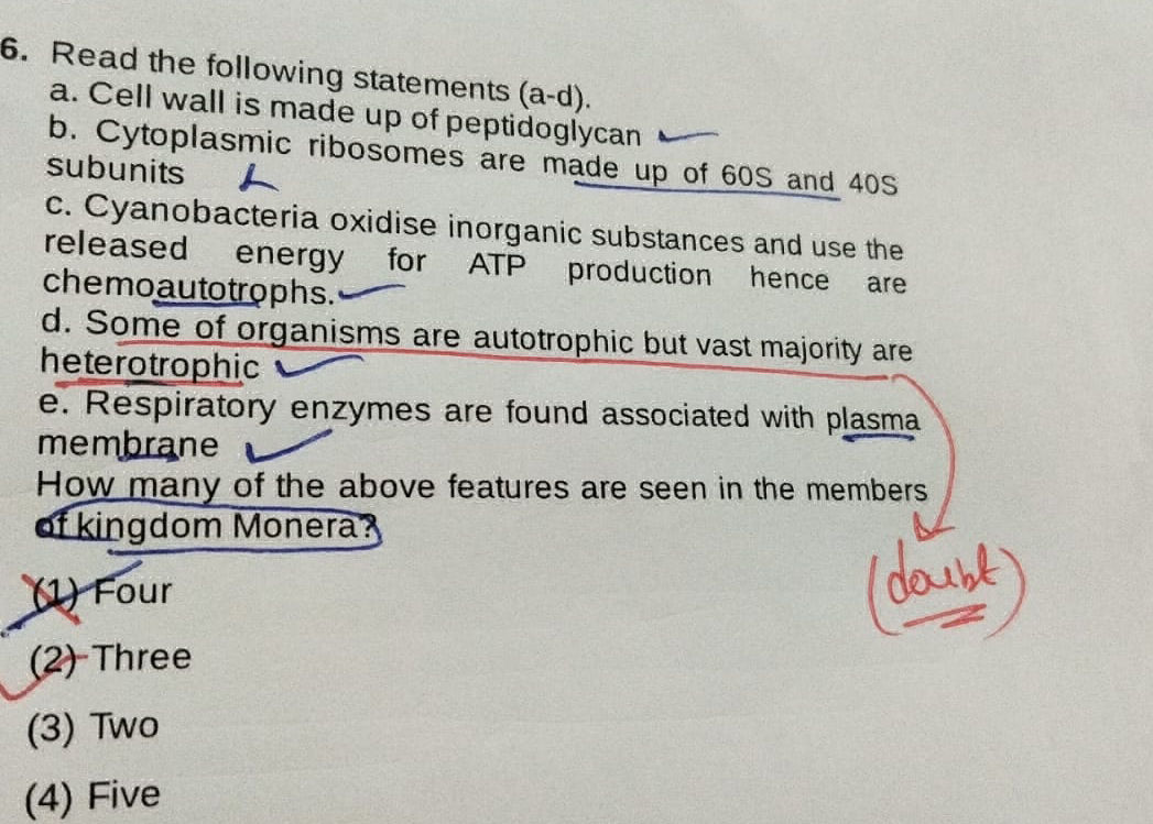 Read the following statements (a-d). a. Cell